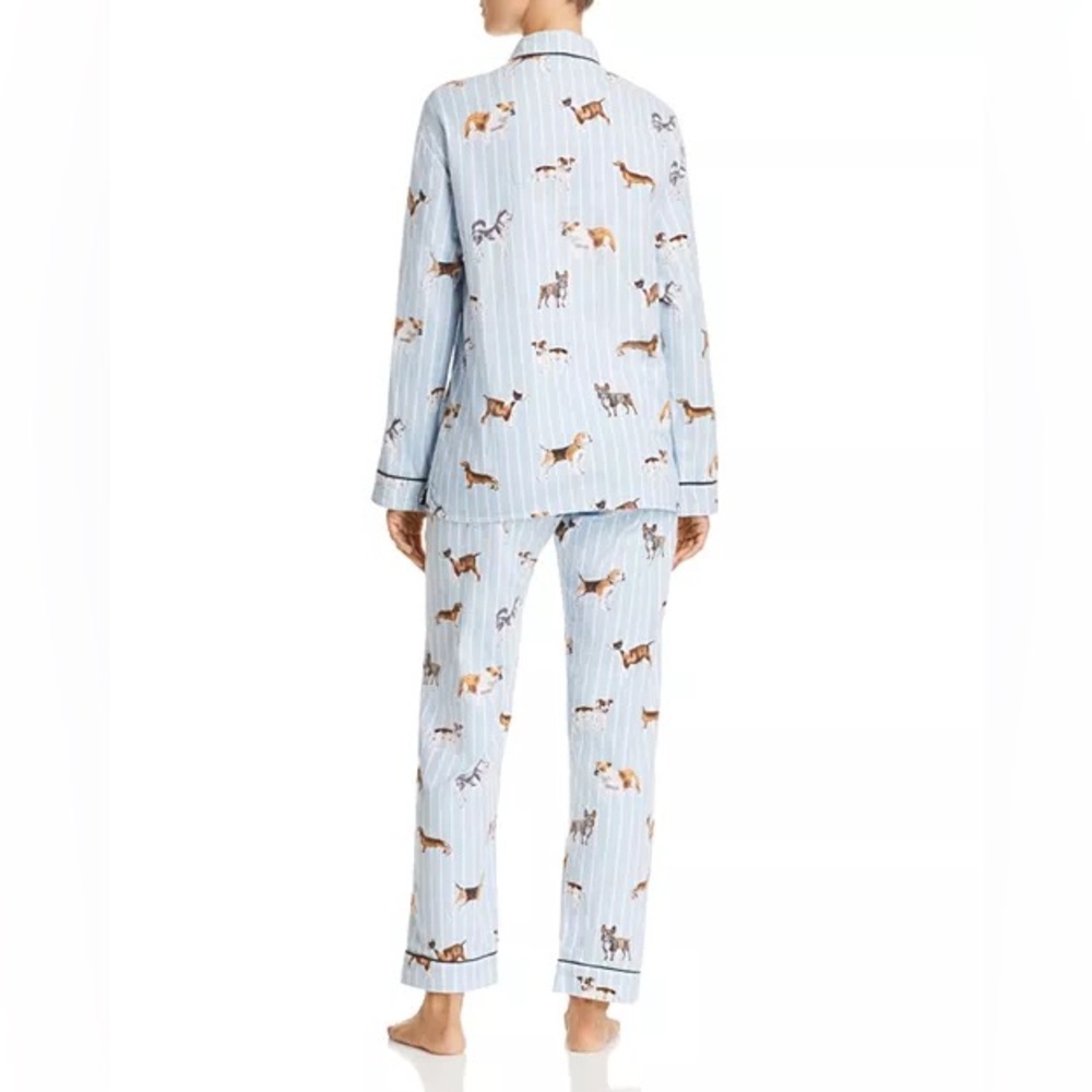 PJ Salvage Flannel Cotton Pajama Set Doggone Tired Dog Print NWT size xs blue - Picture 2 of 10